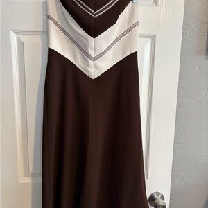 Liz Claiborne Strapless Brown and Ivory Dress